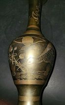 BRASS VASE WITH BEAUTIFUL ETCHINGS image 5