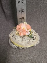 VTG Hand Crocheted Starched Lace Colorfu Flowersl Easter Egg  - $7.97