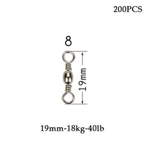 Goture 200pcs/lot Fishing Swivel Rolling Barrel Swivels Stainless Steel Sea Fish - £40.23 GBP