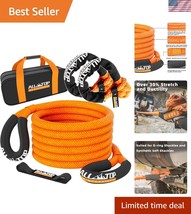 High-Visibility Kinetic Recovery Rope with Soft Shackles - 48000 lbs Str... - $2,381.76 MXN