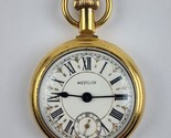 Westclox Gold Tone Pocket Watch Running Sub Dial Roman Numeral -Train en... - $46.52