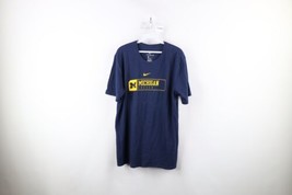 New Nike Mens Size Large Team Issued University of Michigan Soccer T-Shirt Blue - £31.71 GBP