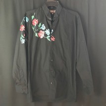 PERRUZO UOMO  Dress  Button Front Shirt Long Sleeve Black Men&#39;s Medium - $18.33