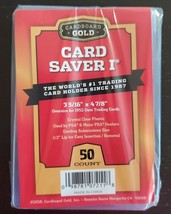 50 Card Saver 1 Cardboard Gold PSA BGS SGC CGC Semi-Rigid Grading Card Sleeves - £13.33 GBP