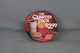 Vintage McDonalds pin - The Quarter Pack 2.99 - Celluloid Pin  - $15.00