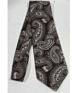 Vintage Miracle Fabric Cravat Brown/White Paisley Mens Necktie Neck Tie - $25.80 CAD