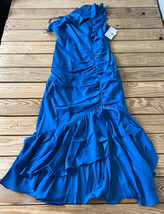 aidan Mattox NWT Women’s one shoulder Ruffle dress size 0 blue B10 - £28.01 GBP