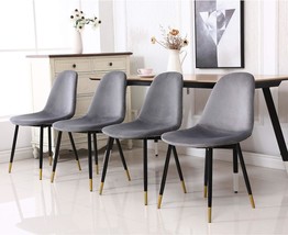 Gray Set Of 4 Lassan Contemporary Fabric Dining Chairs From Roundhill Furniture. - $186.94