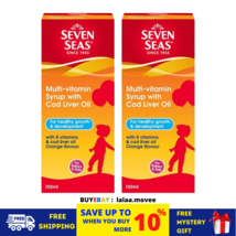 2 X 100ml Seven Seas Multivitamin Syrup With Cod Liver Oil Orange Flavor For Kid - £36.56 GBP