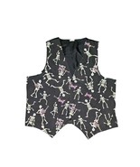 Vintage Men&#39;s Halloween Glow In The Dark Guitar Skelton Button Vest Size... - $26.60