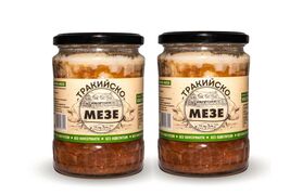 Pork appetizer glass jar can 2 pieces handmade Bio Natural - $44.00