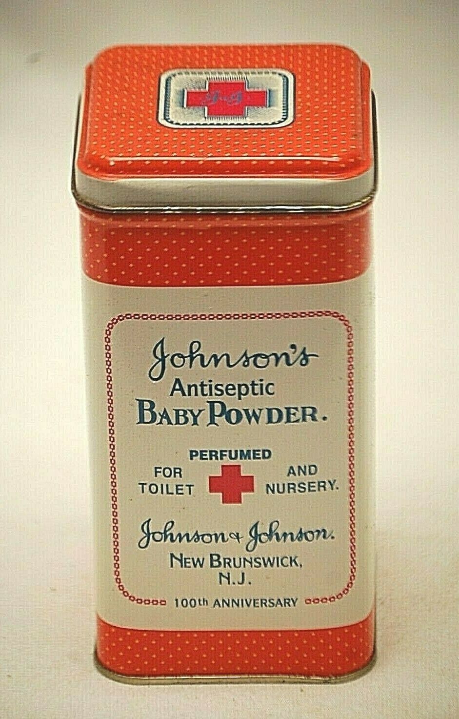 Johnson's Replica Metal Tin Box Antiseptic Baby Powder Perfumed Container Can - $14.84