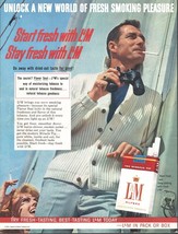 1961 L&amp;M Cigarettes Vintage Print Ad Sailing Sailboat Cardigan Sweater W... - £8.30 GBP