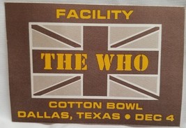 The Who - Pete Townshend - Original Dec. 4, 1982 Cloth Show Backstage *Last One* - $20.00