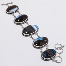 Blue Opal Oval Shape Gemstone Handmade Fashion Bracelet Jewelry 7-8&quot; SA 1253 - £7.18 GBP