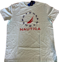 Nautica Men&#39;s Sustainably Crafted Flag Graphic T-Shirt in Blue Tint-Medium - $16.97