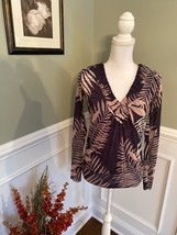 NEW Sweet Pea By Stacy Frati Cabana Palm Long Sleeve Top Size Medium NWT - £38.17 GBP