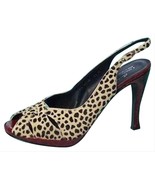 Donald Pliner Black White Gator Leather Chita Hair Calf Shoe Peep Toe NW... - $158.00