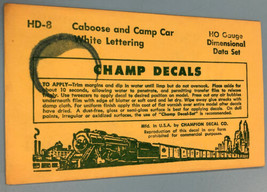 Vintage HD 8 Caboose Camp Car White Lettering Model Train Decals Bronze ... - £7.09 GBP