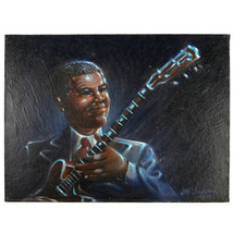 Untitled (Hombre Playing Guitarra) Por Antonio Sidoni 2000 Firmado Aceite Pintar - $4,898.66