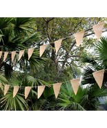 24 Pcs Burlap Banner 7” x 10” Triangle Flag Diy Decoration For Holidays ... - $19.79