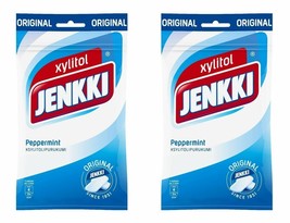 Leaf Jenkki Original Xylitol Chewing Gum Peppermint 2 x 100 g (2 Bags) - £11.47 GBP