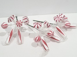 Christmas MINI Red Peppermint Grinch Candy Ornament Picks Tree Wreath De... - $13.85