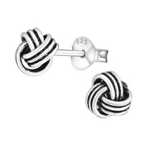 Knot 925 Silver Stud Earrings - £11.68 GBP