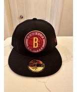 Brooklyn Nets Black/Burgendy Fitted Cap Size 7 1/4 - £19.41 GBP