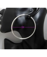 Extra Large Circle Earrings, 925 Sterling Silver, Closed Hoop Earrings 2... - £70.34 GBP