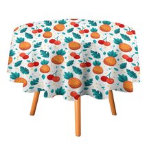 Cherry Pineapple Tablecloth Round Kitchen Dining for Table Cover Decor Home - £12.75 GBP+