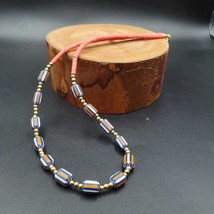 Chevron glass beads tiny red glass beads necklaceGift - $25.77