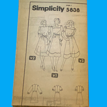 Simplicity 5838 Dress Pattern Miss 12 1982 Uncut Complete No Envelope Pullover - £7.88 GBP