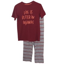 Boys Cat &amp; Jack Pajama Set Size L (12/14) Red Striped Lounge Pants-
show orig... - £6.89 GBP