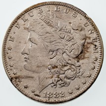1882-O/S Strong Silver Morgan Dollar in AU Condition, Easy to See, Mainly White - £83.07 GBP