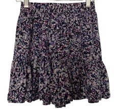 Lorimer Skirt Ditsy Floral Ruffle Elastic Waist Pull On Purple Blue Arts... - £9.26 GBP