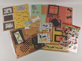 Scrapbook Lot Premade Pages Puppy Dog Stickers 12x12 Protective Sleeves - £23.15 GBP