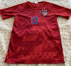 Soccer Fan Girls USA Soccer Red Blue MORGAN 13 Short Sleeve Jersey Large - £26.98 GBP
