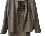 First Issue A Liz Claiborne Company Suits Size 14 Brown Tweed Open Front... - $40.27