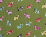 Decorator Weight Scotties Scottish Terriers Dogs on Green Fabric BTY D79... - $12.97