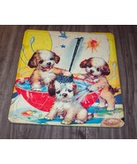 Antique 1950&#39;s DOG PUPPY DOGS Taking a Bath Inlaid Children&#39;s Puzzle SAA... - $16.34