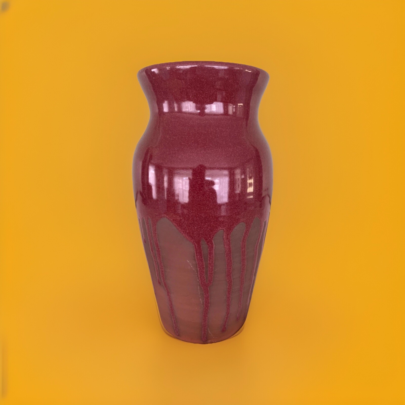 Early J Beaumont, Redware Red Ware Pottery Vase 1998 Valle Crucis North ... - $36.49