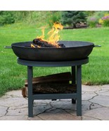 Outdoor Wood Burning Fire Pit Cast Iron Built-in Log Rack Cover New - $4,540.35 MXN