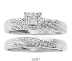 Women&#39;s Special Princess Twist Bridal Set Silver 9 1/6 ct. tw. Diamonds Sterling - £227.76 GBP