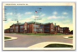 Harlan School Wilmington Delaware DE Linen Postcard V22 - £3.07 GBP