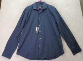 Dylan Gray Poplin Shirt Mens XL Navy 100% Cotton Long Sleeve Collar Button Down - £21.78 GBP