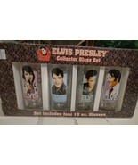 New Set Of 4  Vintage Elvis Presley 10oz Highball/ Drinking Glasses in Box - $649.47 MXN