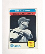Lou Gehrig Baseball Grand Slam Leader Card 1973 Topps No. 472 - $44.95