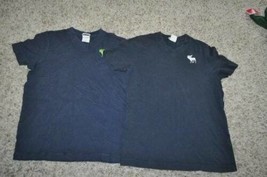 Girls Shirts Abercrombie 2 Pc Navy Blue Short Sleeve V-Neck Tee-size L - $6.93