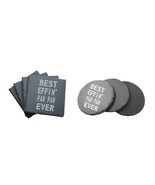 Funny Grandpa Gifts Best Effin Paw Paw Ever Engraved Slate Coasters Set ... - £23.69 GBP